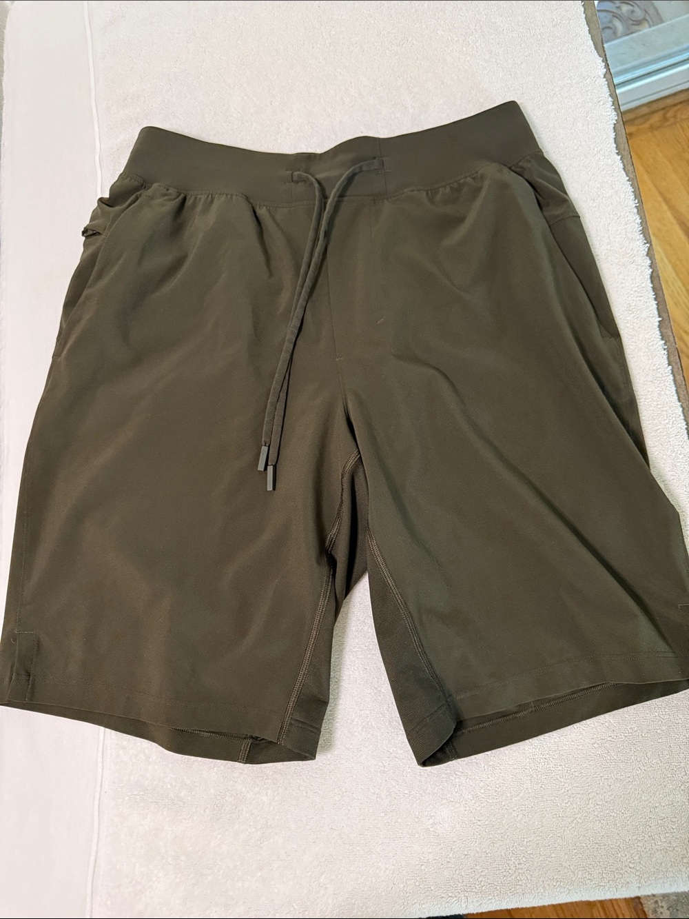 Lululemon Men's Olive Green Performance Drawstring Shorts